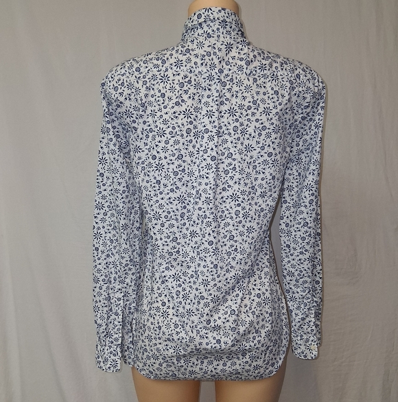 GAP Women's  Size S White and Blue Patterned Shirt - Picture 8 of 15